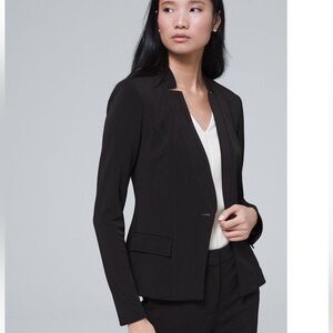 WHBM NWT Women's Black Essential Blazer size 6 new front button close